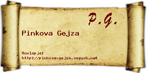 Pinkova Gejza névjegykártya